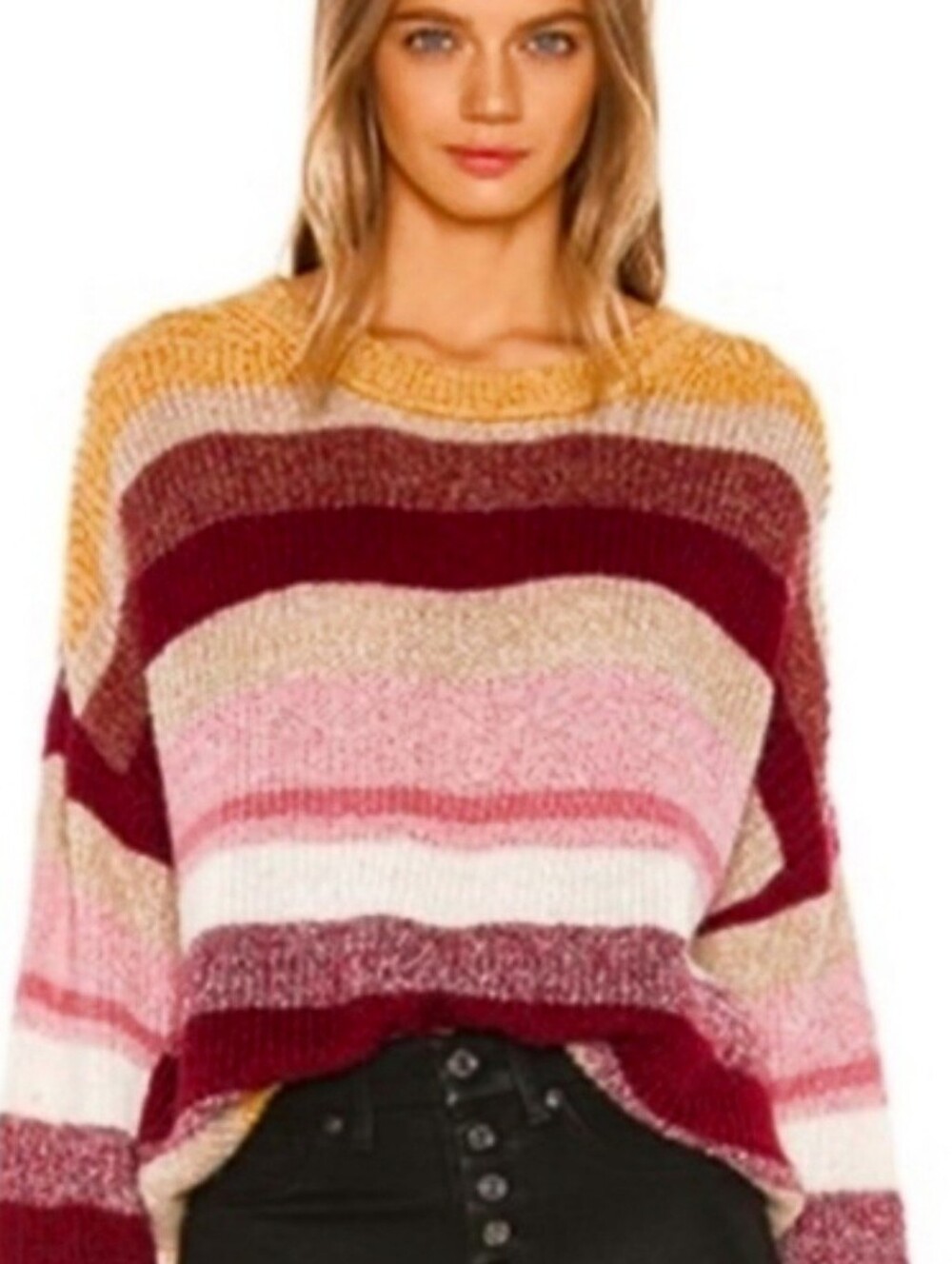 Sanctuary "Blur the Lines" Striped Crewneck Sweater NWT $99 RETAIL XL